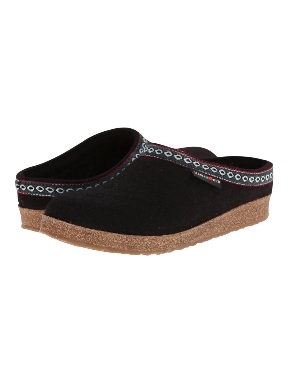 Haflinger GZ15 Slip On Grizzly Wool Felt Fashion Clogs Black Women 11/11.5 EU 42